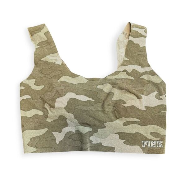 PINK VICTORIA’S SECRET Women’s Earthy Camo Print Stretch Bralette Size Small - Picture 2 of 5